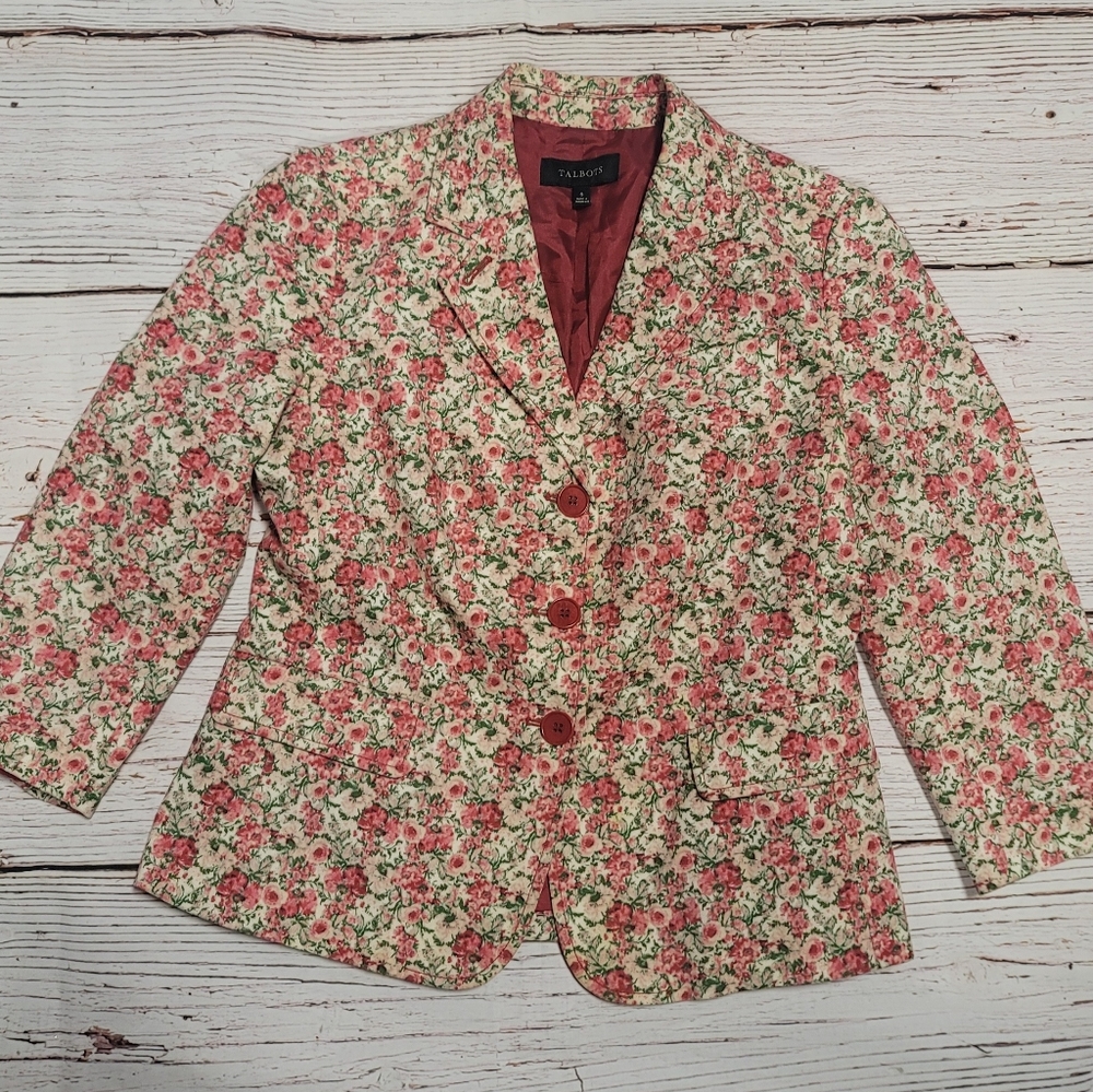 TALBOTS Floral Blazer.